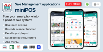 Mobile POS App for Android and iOS with License Management Web dashboard 2.1.5