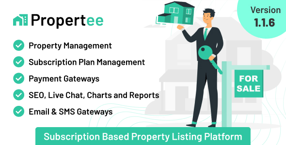Propertee - Subscription Based Property Listing Platform 2.1.2