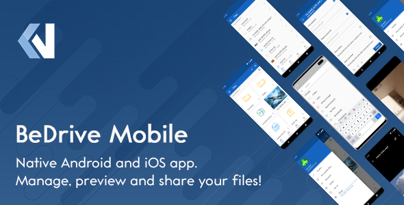 BeDrive Mobile – Native Flutter Android and iOS app for File Storage PHP Script 1.1.4