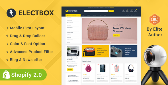 Electbox - Multipurpose Electronics Store Shopify 2.0 Responsive Theme 2 January 2024