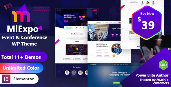MiExpo | Event Conference Elementor WordPress Theme 2.2