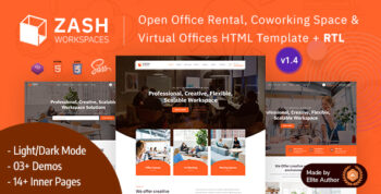 Zash - Office Rental & Coworking Space Bootstrap Template 1.4