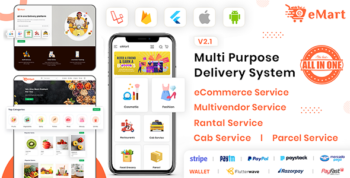 eMart | Multivendor Food, On-demand, eCommerce, Parcel, Taxi Booking, Car Rent App with Admin & Web 6.7