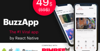 BuzzApp - Viral Magazine WordPress app by React Native (CeNews)