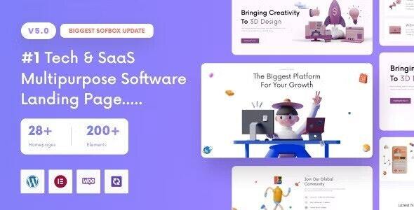 Sofbox v5.0 - Tech & SaaS Multipurpose Software Landing Page