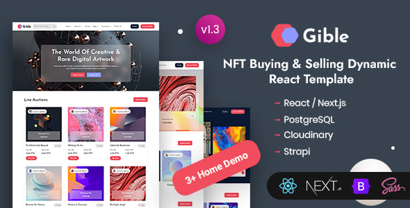 Gible - React Next NFT Marketplace Template
