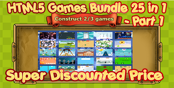 25 HTML5 GAMES BUNDLE (Construct 3 | Construct 2 | Capx)