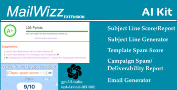 Mailwizz AI Kit - Spam and Subject Line Scoring with AI Content Generator supporting chatGPT 0.0.5