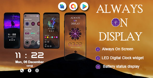 Always on Display - AOA - Always On AMOLED - Always on display clock widget - Super AMOLED on Screen