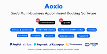 Aoxio - SaaS Multi-Business Service Booking Software 2.6