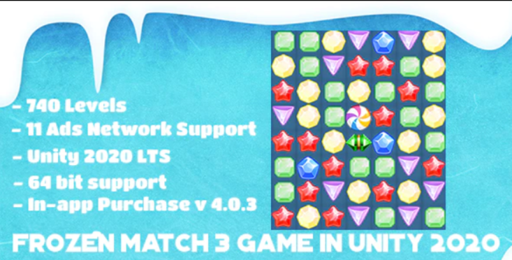 Frozen Match 3 Game in Unity 2020 LTS