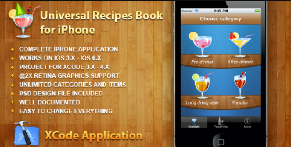 Universal Recipes Book for iPhone for iOS 3.x-6.x
