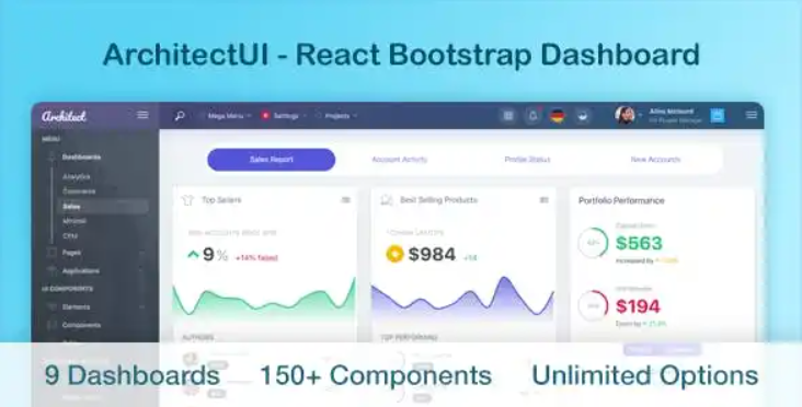 ArchitectUI – ReactJS Bootstrap Admin UI Dashboard Theme – CodingMarket