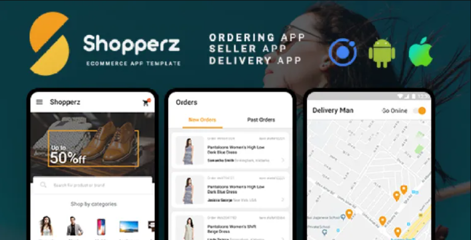 Shopperz Ecommerce Android + iOS App Template (HTML + CSS files in IONIC 3)