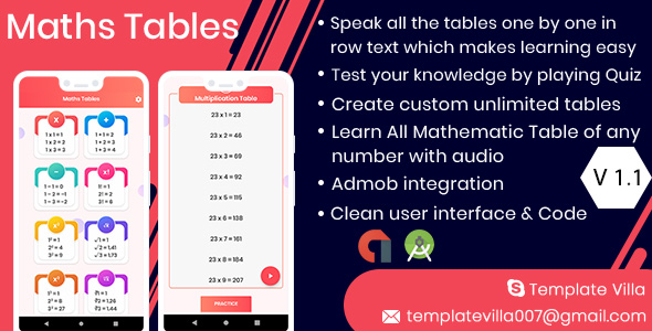 Maths tables memorizer : Maths Game 1.1