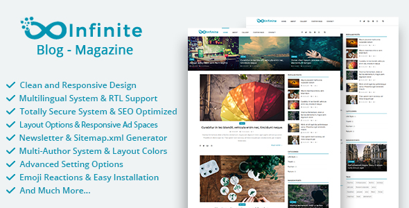 Infinite – Blog & Magazine Script 4.5 + Demo Content