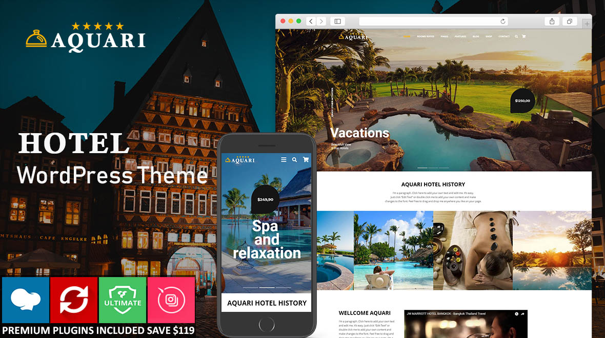 Aquari Hotel, Resort & Business Multipurpose Theme