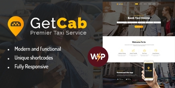 GetCab | Online Taxi Service WordPress Theme 1.4.9