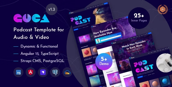 Goca - Angular 15+ Podcast Theme + Admin Dashboard