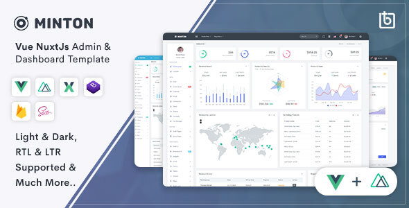 Minton - Vue Nuxt Admin & Dashboard Template 18 December 2020