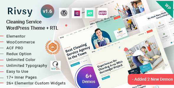 Rivsy – Cleaning Services WordPress Theme for Maid, Housekeeping & Janitorial Companies 2.0