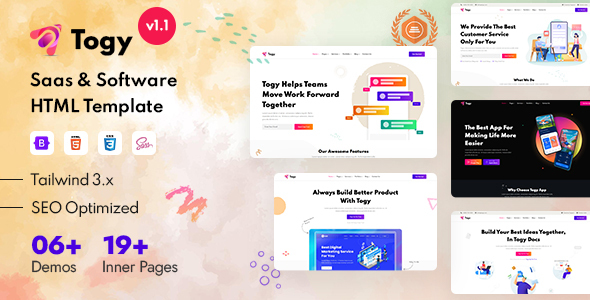 Togy - Tailwind CSS IT Startup & Technology Services Template