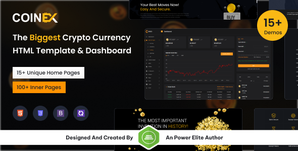 COINEX - ICO, Bitcoin And Crypto Currency HTML Template & Crypto Dashboard