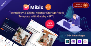 Mibix - Gatsby React Tech Startup & Digital Services Template 1.7