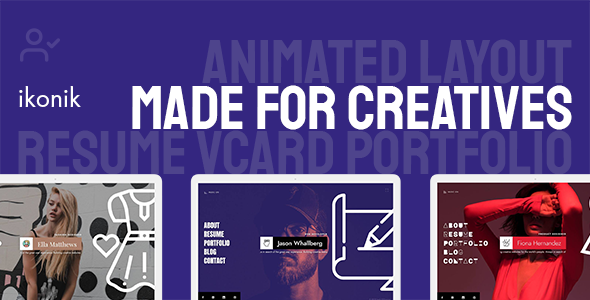 Ikonik - Resume vCard WordPress Theme 1.3.8