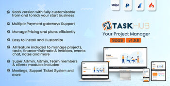 Taskhub SaaS - Project Management Tool, Finance & CRM Tool 3.0.4