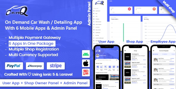 saas - On Demand Car Wash Service Booking App - CarQ 2.0