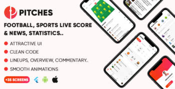 Pitches: Sport Application UI KIT ( LiveScore, LiveMatches, News, Videos... ) 28 January 2023