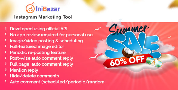 IniBazar - Instagram Post Scheduler & Marketing Tool (SaaS Platform) - Extended License