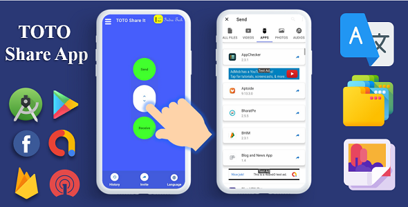 TOTO - Share App | Share Files | Admob Ads | Sharing App | Onesignal Notification