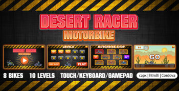 Desert Racer Motorbike (CAPX | HTML5 | Cordova) Racing Game