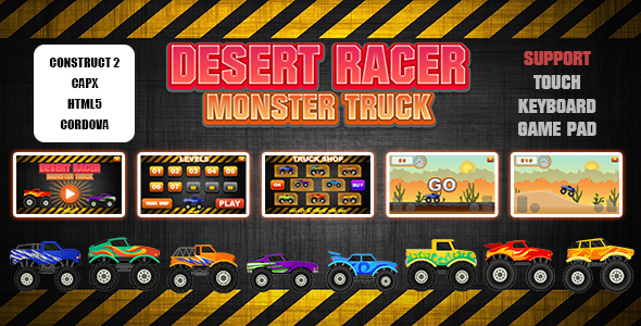 Desert Racer Monster Truck (CAPX | HTML5 | Cordova) Racing Game