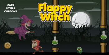 Flappy Witch Game (CAPX | HTML5 | Cordova) Endless Game