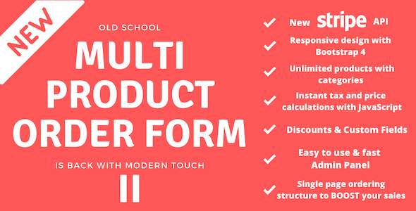 Multi Product Order Form 2 23 May 2022