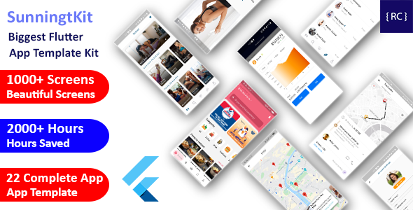 StunningKit - Biggest Flutter App Template Kit (22 App Template) | Flutter UI Kit