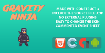Ninja Gravity Game - Template for Construct 3