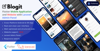 Flutter Blog App and Website, News App - Travel, News, Branding App, News Aggregator