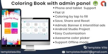 Coloring Book Android with Admin panel & Admob ready for publish 26 August 2022