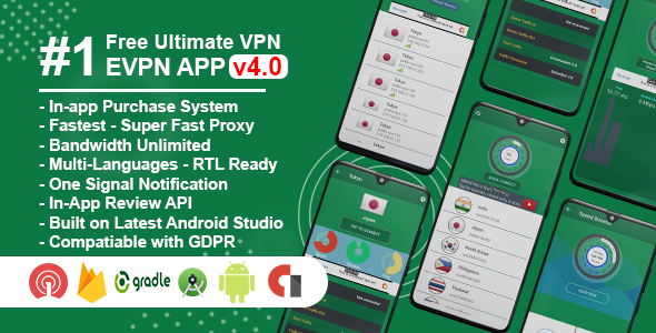 eVPN - Free Ultimate VPN | Android VPN, Billing, Phone Booster, Admob / Push Notification