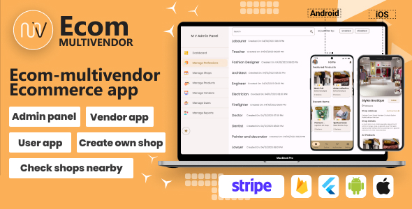 Ecom - Multi Vendor Ecommerce Flutter + STRIPE