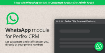 WhatsApp module for Perfex CRM - Support your clients and staff members through WhatsApp chat 15 December 2023