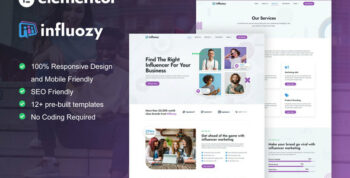 Influence - Influencer Marketing Agency Elementor Template Kit