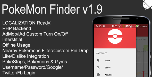 PokeMon Finder Full Android Application