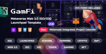 GamFi - Metaverse Web3 IGO Launchpad HTML5 Template 1.8