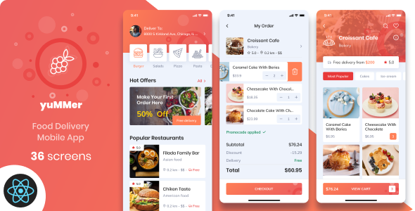 Yummer - Food React Native App | Expo SDK