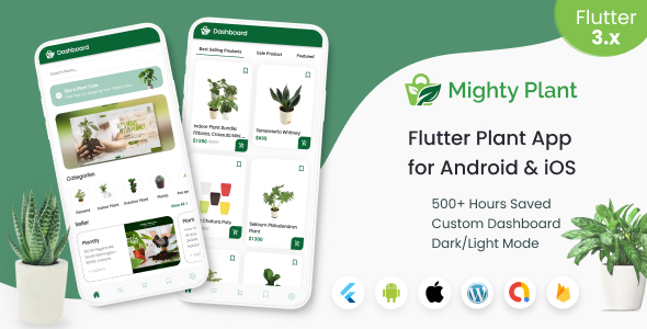Mighty Plant Shop - Flutter Full App for Nurseries with WooCommerce backend